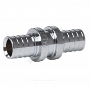 Муфта для PE-X труб аксиальная латунь хром Дн 25 THERM S Рехау 12591873002