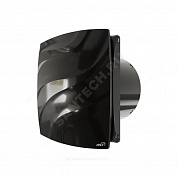 Вентилятор накладной пластик D120 с обратным клапаном черный Эра WAVE 120C