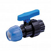 Кран шаровой компрессионный ПЭ Дн 25х3/4" ВР Ру10 RTP (РосТурПласт) 14395
