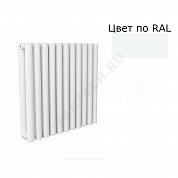 Радиатор трубчатый Гармония А20 2-1250 8 секций с боковой подводкой ВР G 1/2" с кронштейнами RAL 9003 (сигнальный белый) КЗТО ГА20212508RAL9003