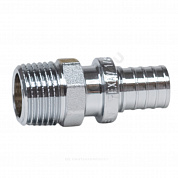 Муфта для PE-X труб аксиальная латунь хром Дн 17х1/2" НР THERM S Рехау 12588173002