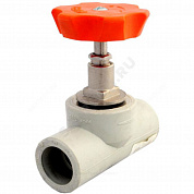 Клапан (вентиль) PP-R запорный серый Дн 20х90гр внутренняя пайка VALFEX 10146020Г