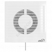 Вентилятор накладной пластик D125 с защитной сеткой, тяговым выключателем белый Эра E 125 S-02