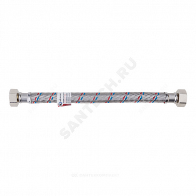 Подводка гибкая для воды нержавеющая оплетка 3/4" г-г ГИГАНТ AQUALINE