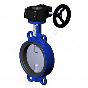 Затвор дисковый поворотный чугун VPI4449-08EP Ду 150 Ру16 межфл с редуктором диск нерж манжета EPDM Tecofi VPI4449-08EP0150