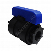 Кран шаровой компрессионный ПЭ Ду 36 1 1/2"x1 1/2" ВР/ВР Ру16 VALFEX 1210011112112