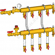 Узел коллекторный этажный латунь для учёта расхода ТЭ GE553D 3/4" 3 вых 1/2" Giacomini GE553DY043