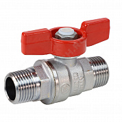 Кран шаровой латунь хром R253D Ду 25 Ру42 НР бабочка красная Giacomini R253X005
