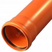 Труба PP-B с раструбом коричневая Дн 110х3,4 б/нап SN4 L=3,0м в/к VALFEX 301100300