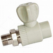 Кран шаровой PP-R серый Дн 25х3/4" НР прямой для радиатора RTP (РосТурПласт) 27863