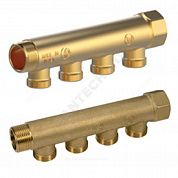Коллектор латунь 3/4" ВР/НР на 2 вых 1/2" НР м/о 35мм R580C Giacomini R580CY072