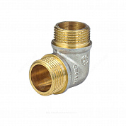 Угольник латунь никель реборда Ду 15 (1/2") НР/НР 9005 ГОСТ 32585-2013 Aquasfera 9005-01