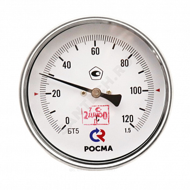 Термометр биметаллический Дк100 осевой -30+50С БТ-51.220 Росма