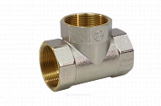 Тройник латунь никель Ду 50 (2") ВР/ВР 9007 ГОСТ 32585-2013 Aquasfera 9007-06