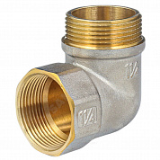 Угольник латунь никель реборда Ду 25 (1") ВР/НР 9006 ГОСТ 32585-2013 Aquasfera 9006-03