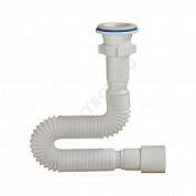 Сифон для умывальника гофрированный 1 1/2"x40/50 L=360-850мм выпуск с пластиковой решёткой D=70мм Орио А-7017